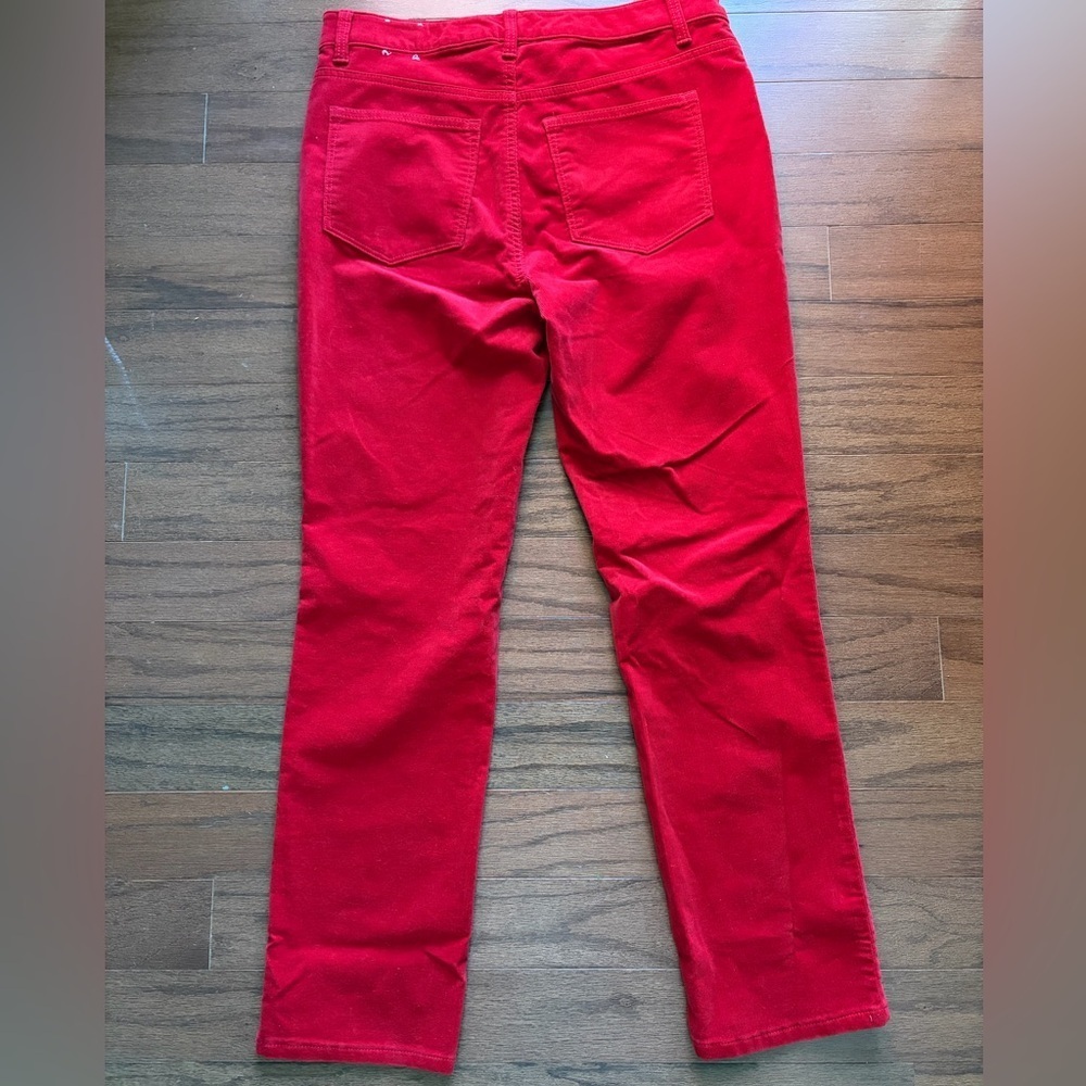 Talbots Red Corduroy Straight Leg Pants Size 8 Petite - Picture 3 of 4